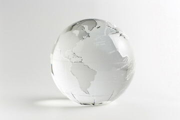 Transparent globe, continents visible