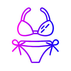 Woman Bikini and bra outline