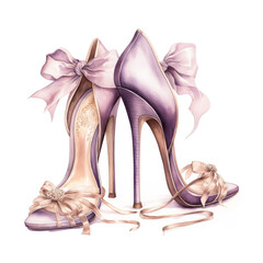 Elegant watercolor high heel shoes design