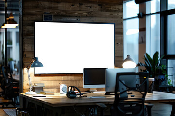 Maximize business meetings with a blank screen in conference rooms for banner