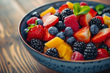 Obraz premium Bowl of Fresh Fruit on Table