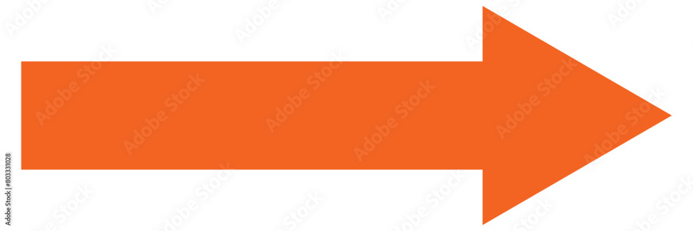 Poster orange arrow to the right . vector, isolated. orange arrow isolated on transparency background