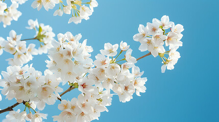 Spring's Whisper: Cherry Blossoms Against a Clear Sky