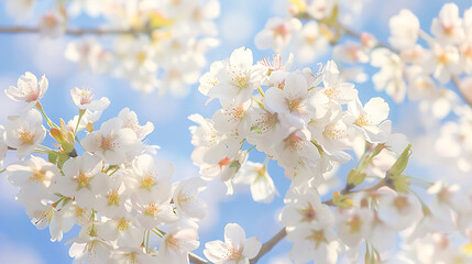 Spring's Whisper: Cherry Blossoms Against a Clear Sky