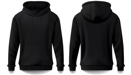 Front and back of black sweatshirt hoodie