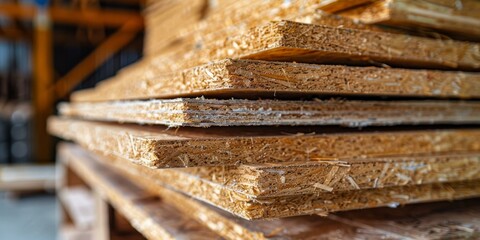 A stack of oriented strand board