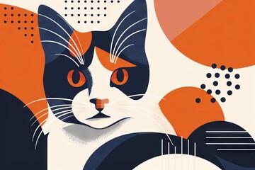 abstract catthemed wallpaper with a stylized minimalist design vector illustration