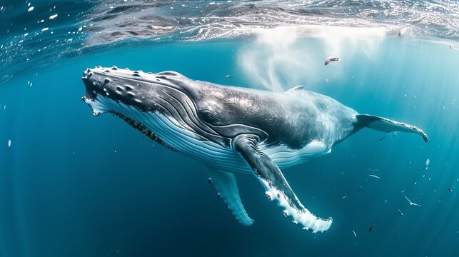 Underwater View of a Humpback Whale