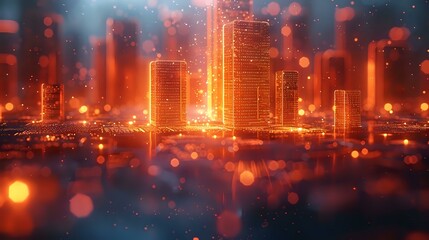 Abstract Cityscape: A Visual Symphony of Shapes and Colors