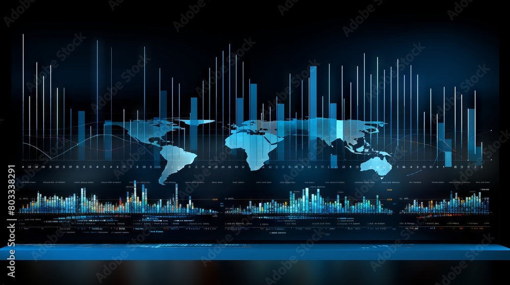 Poster dynamic business insights: analytics data unveiling big business intelligence on vibrant background