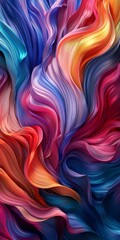 Fototapeta premium Colorful abstract painting with vibrant waves of color