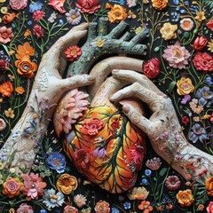 heart and flowers
