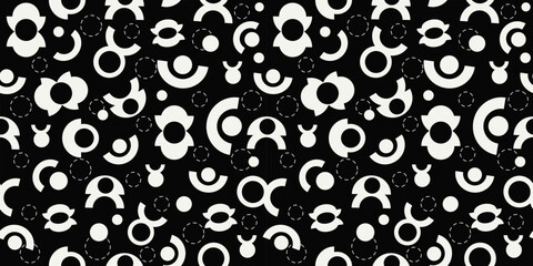 Abstract geometric pattern. Shapes, circles. Seamless background, vector texture.