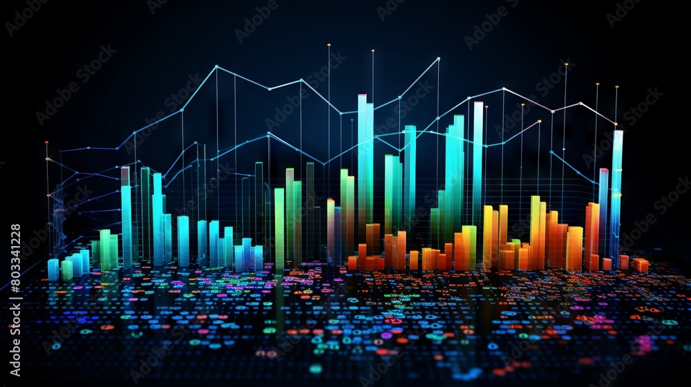 Poster dynamic business insights: big data analytics infographic unveiling trends across diverse sectors
