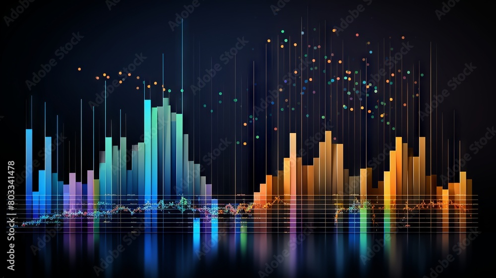 Poster dynamic business insights: big data analytics infographic unveiling trends across diverse sectors