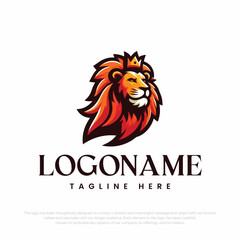 Lion King logo design isolated on black