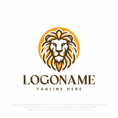 Lion King logo design isolated on black