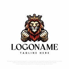 Lion King logo design isolated on black