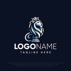 Lion King logo design isolated on black