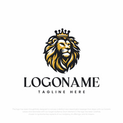 Lion King logo design isolated on black
