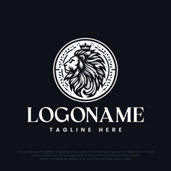 Lion King logo design isolated on black