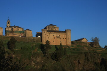 Fototapeta premium View of the Castillo de los Condes de Benavente (Castle of the Counts of Benavente) in the northern Spanish city of Puebla de Sanabria