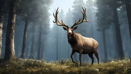 Megaloceros With Its Majestic Antlers Held High