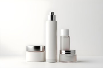 zeimage Glossy White Cosmetic Product Packaging White Background