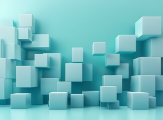 Blue 3D cubes background