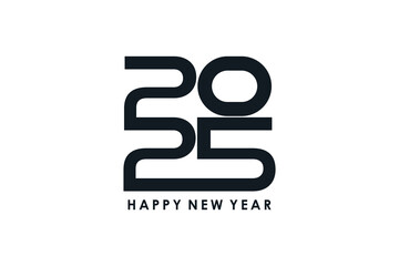 2025 number design with concept modern for 2025 happy new year