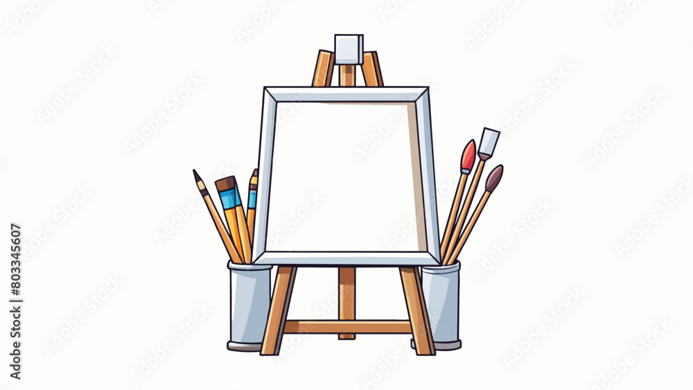 Poster a blank canvas with a full set of paintbrushes next to it this opportunity represents the potential 