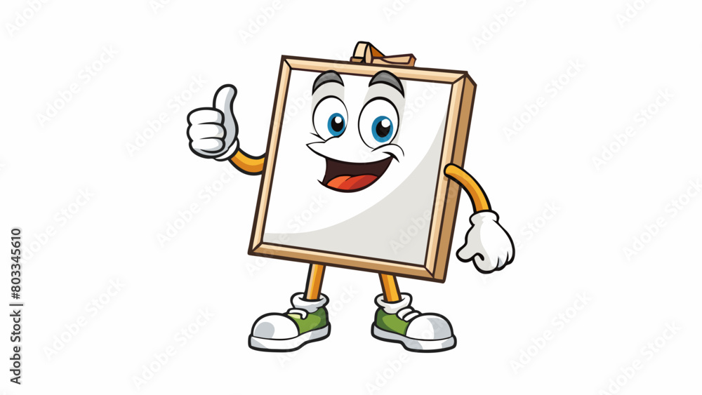 Aufkleber A blank canvas with a single brushstroke illustrating the idea that our lives are a blank slate and we have the power to shape and create our own. Cartoon Vector
