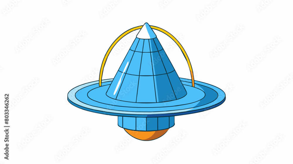 Poster A coneshaped object with multiple fins attached to the top. When submerged in a body of water the fluid pressure from the water turns the fins and. Cartoon Vector