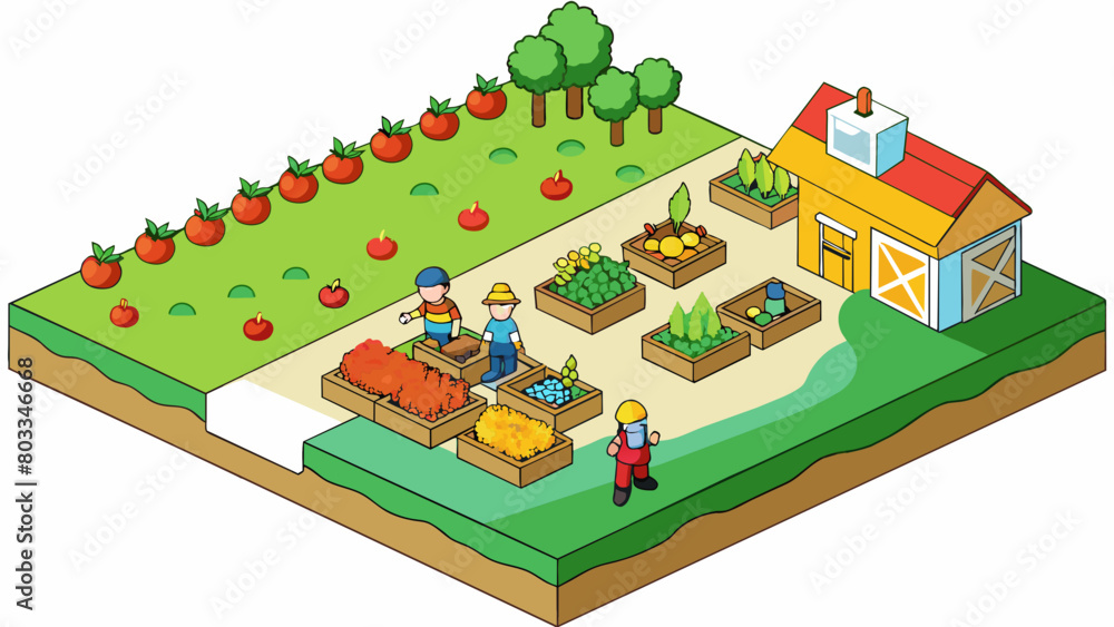 Poster a farm simulation game where players must manage their own farm and harvest crops. the crops include