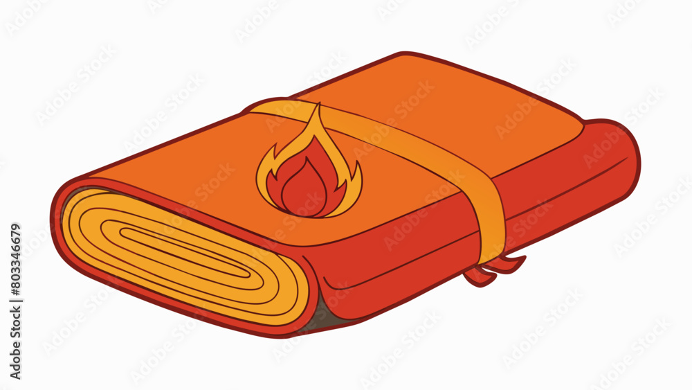 Poster A fire blanket made of fireresistant material and stored in a compact case on the wall. In the event of a small fire the blanket can be quickly pulled. Cartoon Vector