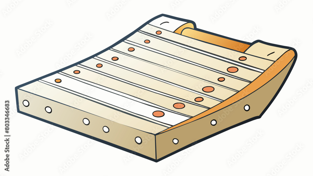 Poster A flat rectangular sheet made of paper and plastic with lines drawn across it and small holes punched at regular intervals. It is used in machines. Cartoon Vector