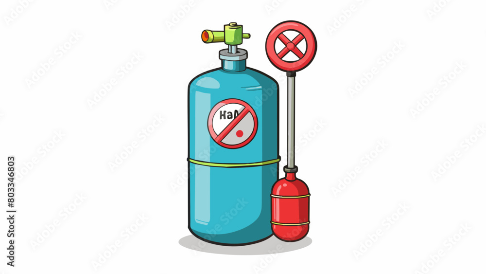 Poster a gas cylinder with a label indicating it contains compressed gas. the gas inside is colorless and o