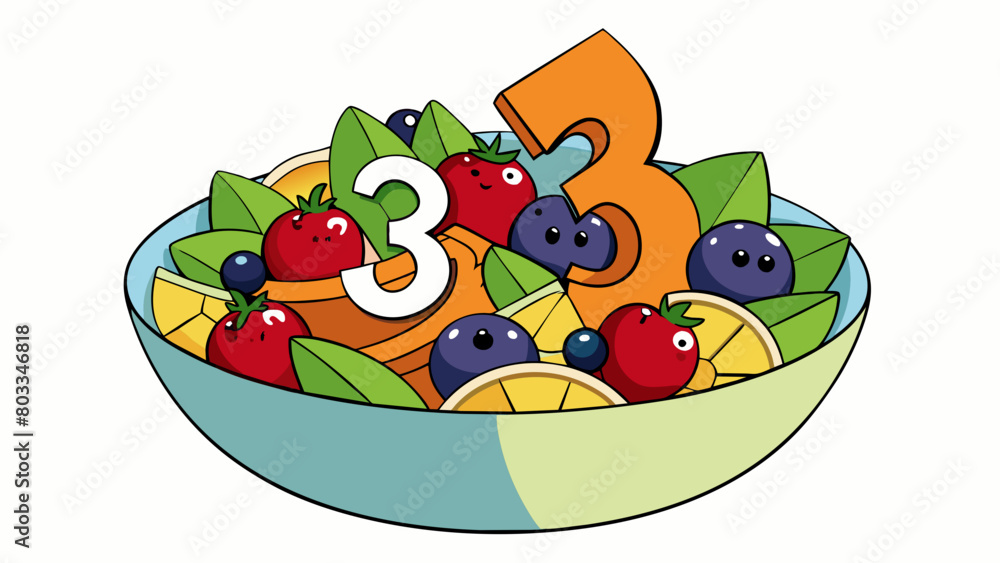 Poster A fruit salad has a ratio of 321 of strawberries gs and oranges. This means that for every three strawberries there are two gs and one orange. This. Cartoon Vector