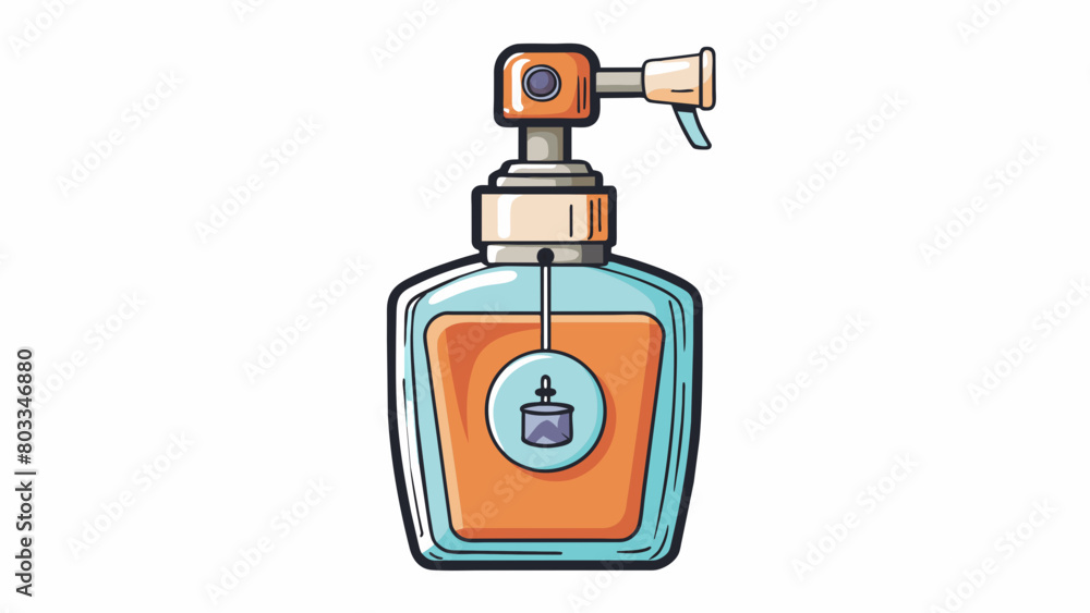 Poster a glass bottle of perfume this finished good is a small delicate container made of clear glass. it h