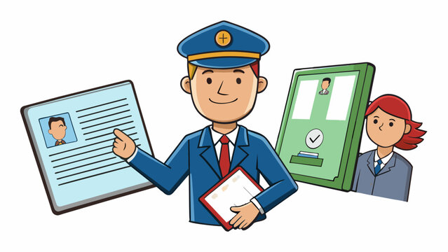 A government official handling paperwork and information for issuing passports to citizens. Characteristics bureaucratic strict adherence to rules and. Cartoon Vector