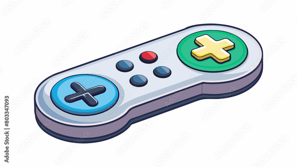 Fototapete A handheld video game controller with multiple buttons for controlling the characters movements and actions giving the user control over the game. Cartoon Vector