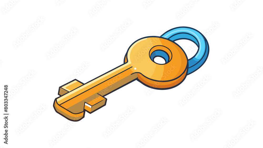 Poster A key inserted into a lock The ridges and notches on the key match the pattern inside the lock allowing the key to turn and unlock the door.. Cartoon Vector