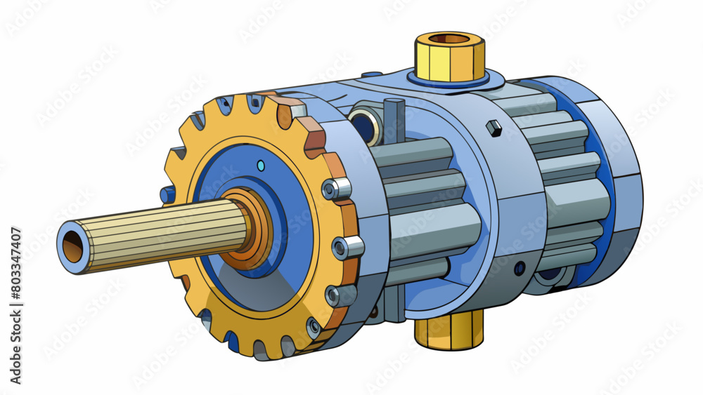Poster a large and robust gearbox found in heavy construction equipment designed to transfer power from the