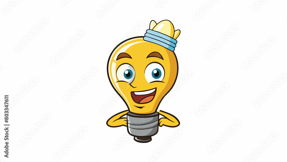 Aufkleber a lightbulb turning on inside a cartoon characters head symbolizing an idea or realization. the bulb