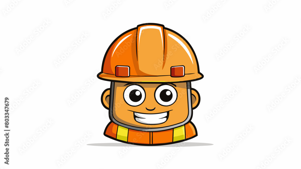Poster all employees must wear a safety helmet while working on the construction site. the helmet is a hard