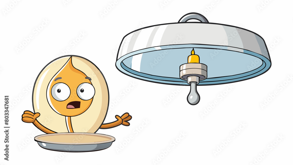 Leinwandbilder A light fixture flickers and then completely goes out resulting in reactive maintenance to replace a burntout bulb. The object is a round or square. Cartoon Vector