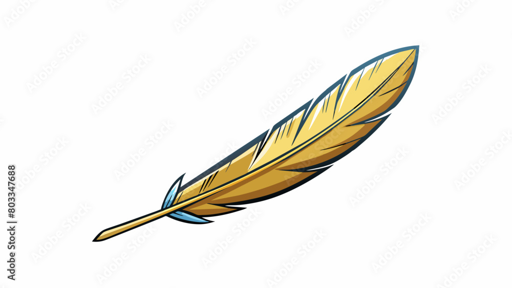Aufkleber A lone feather drifts gracefully through the air carried by the wind as it dances in a symphony of flight.. Cartoon Vector