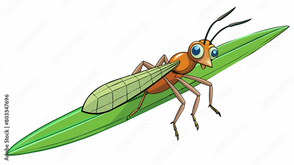 Aufkleber a long slender insect with a segmented body and a pair of large pincers at the end. it moves quickly