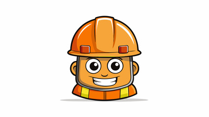 All employees must wear a safety helmet while working on the construction site. The helmet is a hard protective object that covers the top of the head. Cartoon Vector