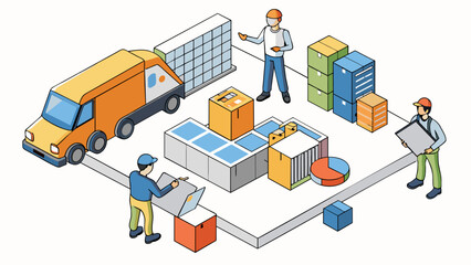 A logistics team works behind the scenes to plan and coordinate the movement of goods. They carefully consider factors such as transportation costs. Cartoon Vector